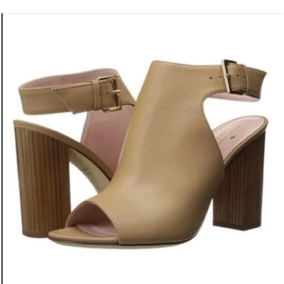 Kate Spade New York Orlene Peep Toe Block Heel Sandals Pale Taupe Size 9 - Picture 3 of 15